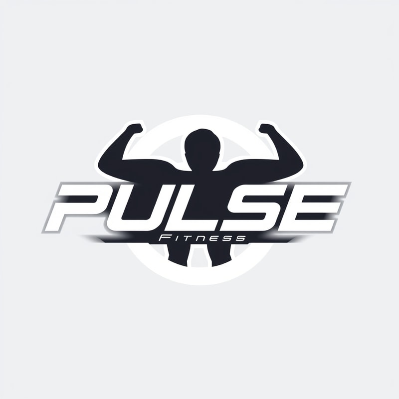 Design a modern and energetic logo for "Pulse Fitness," with bold typography and movement-inspired shapes to evoke strength and activity.
