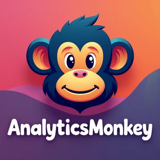 Professional logo design. concept logo of a moneky. colorful playful theme. with the text 'AnalyticsMonkey'