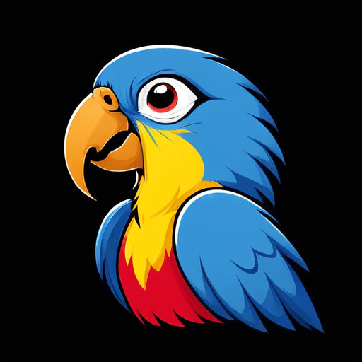 Professional logo design. parrot looking up right <lora:sdxlbase20:1>