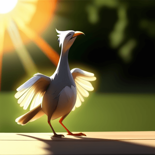  bird dancing in the sun 