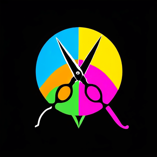 Professional logo design. conecpt of scissors and paper for crafts logo. colrful <lora:sdxlbase20:1>