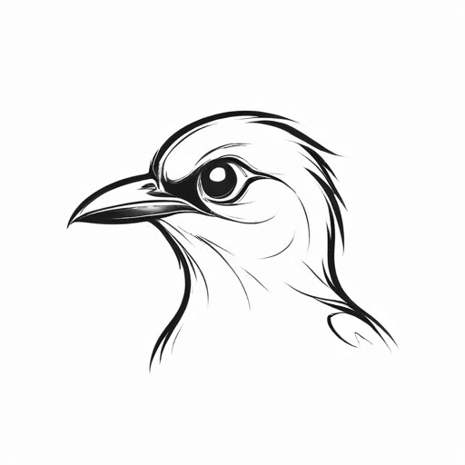 bird sketch looking straight