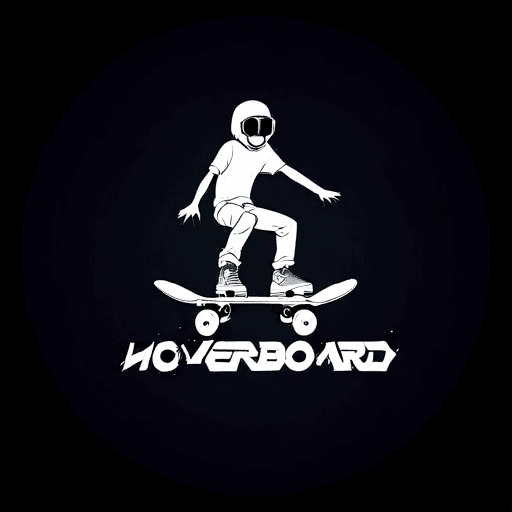 Professional logo design. hoverboard logo. cool. futuristic. skateboard element. add HOVER text <lora:sdxlbase20:1>