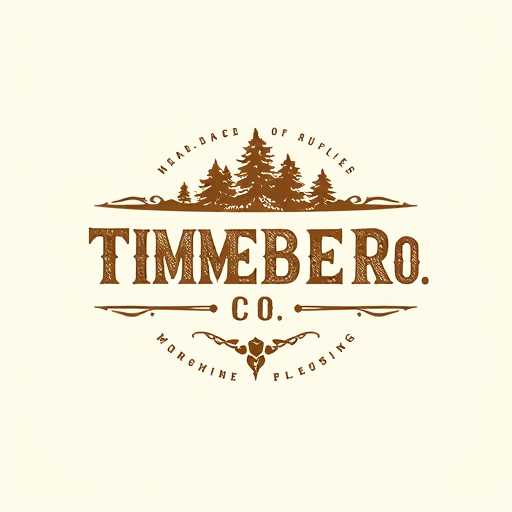 Professional logo design. Create a rustic, vintage-inspired logo for "Timber & Co.," focusing on textured fonts and earthy tones to convey tradition and craftsmanship.