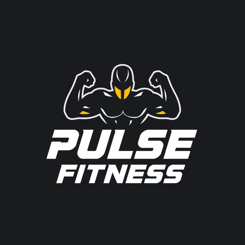 Design a modern and energetic logo for "Pulse Fitness," with bold typography and movement-inspired shapes to evoke strength and activity.