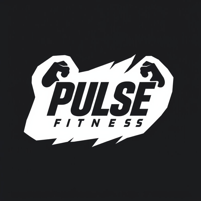 Design a modern and energetic logo for "Pulse Fitness," with bold typography and movement-inspired shapes to evoke strength and activity.