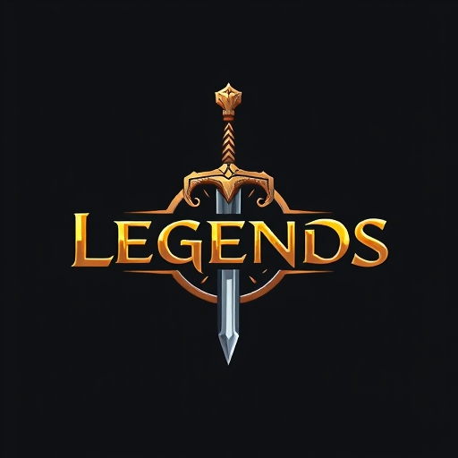 Professional logo design. old age sword with text 'Legends'. make it epic and creative merge between the source and the logo