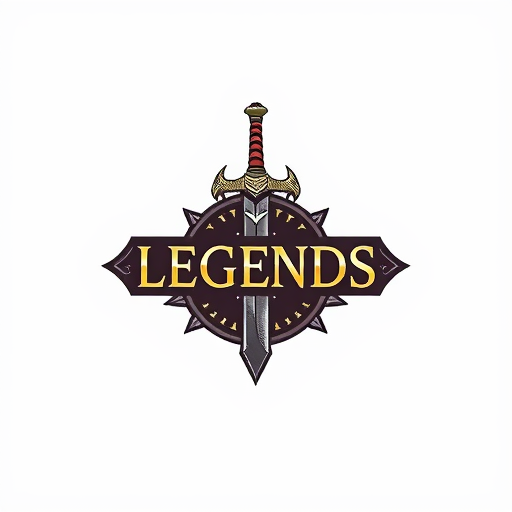 Professional logo design. old age sword with text 'Legends'. make it epic and creative merge between the source and the logo