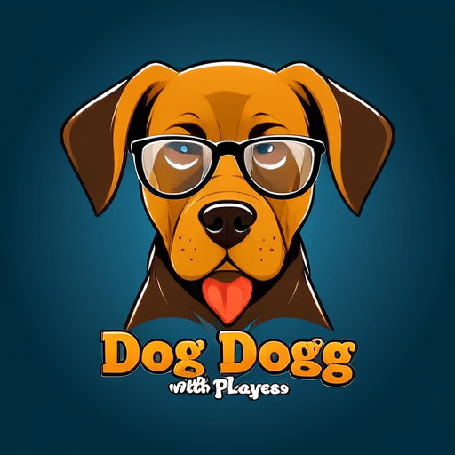 Professional logo design. dog with glasses <lora:sdxlbase20:1>