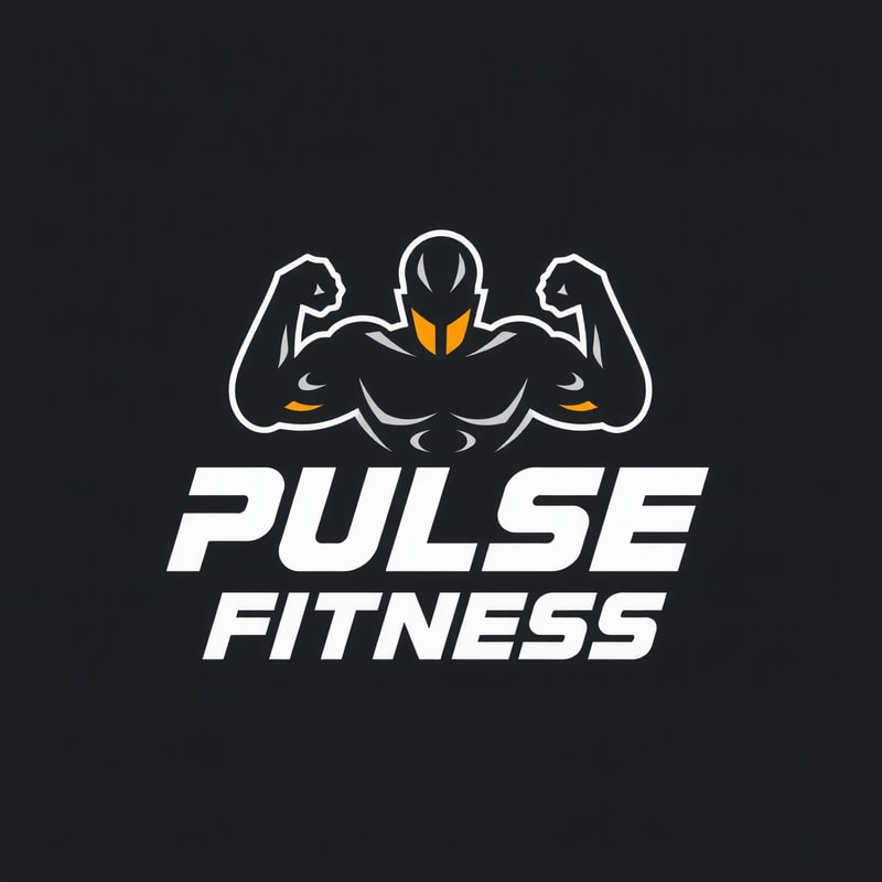 Design a modern and energetic logo for "Pulse Fitness," with bold typography and movement-inspired shapes to evoke strength and activity.