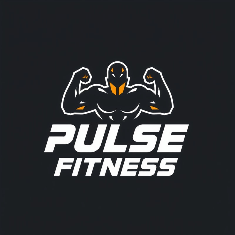 Design a modern and energetic logo for "Pulse Fitness," with bold typography and movement-inspired shapes to evoke strength and activity.