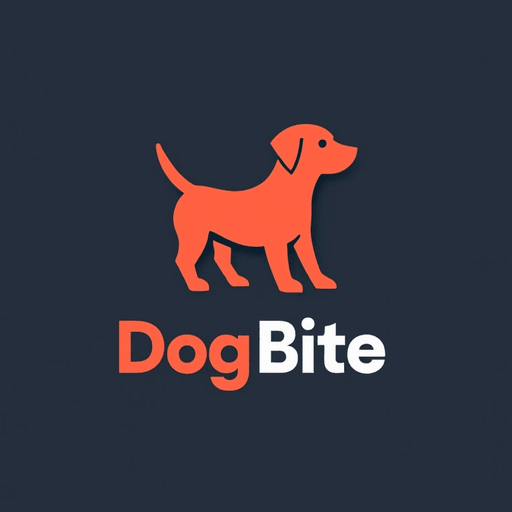 Professional logo design. wordmark logo. text 'DogBite'. creative
