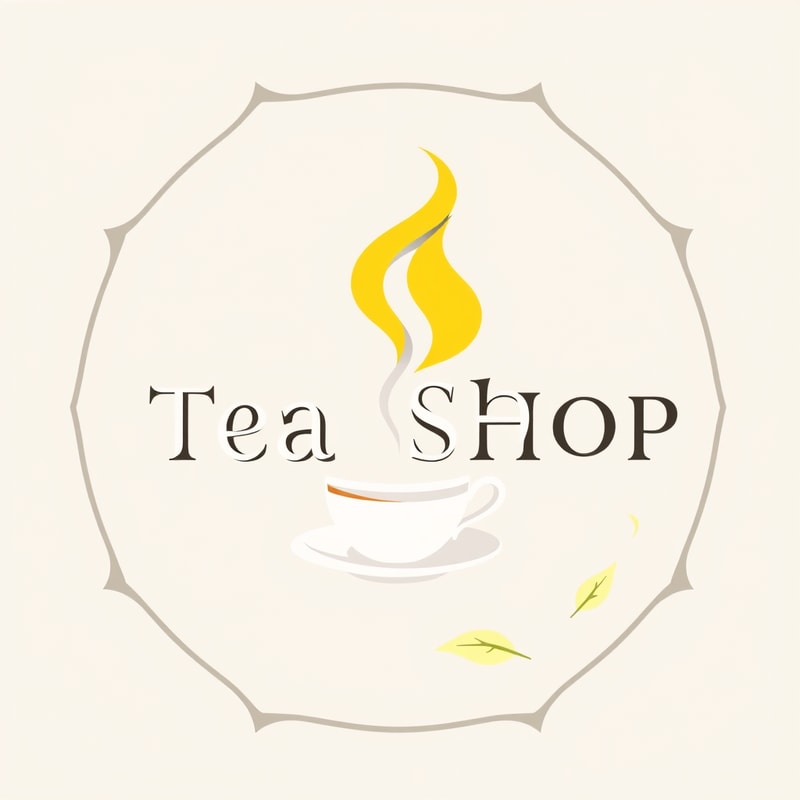 Professional logo design. logo of a tea shop, with yellow vibes