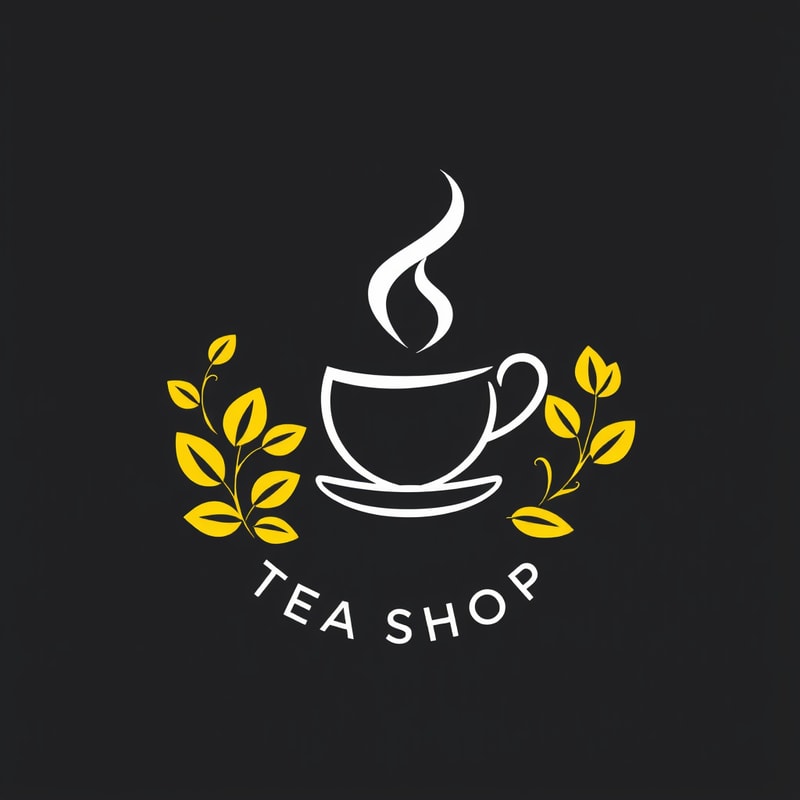 Professional logo design. logo of a tea shop, with yellow vibes