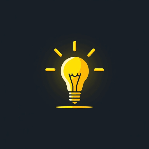 Professional logo design. Design a minimalist lightbulb with bright yellow colors and clean, sans-serif typography for "BrightSpark". The logo should be a Wordmark type.