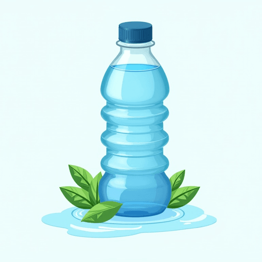 Professional logo design. water bottle with leaves around it and stream. 2d. Called DrinkFresh