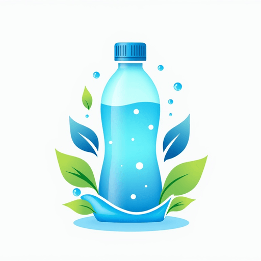 Professional logo design. water bottle with leaves around it and stream. 2d. Called DrinkFresh