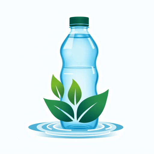 Professional logo design. water bottle with leaves around it and stream. 2d. Called DrinkFresh