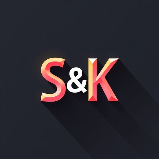 S&K text. connect the & and K