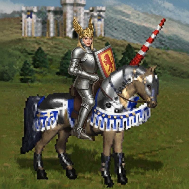 make the other hand hold the shiled with the lion on it