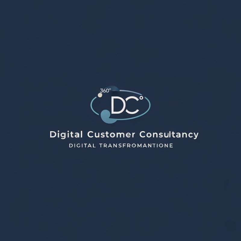 sleek modern logo design for Digital Customer Consultancy (DCC), includes icon + text, icon based on a circular or orbital form integrating subtle DCC letterforms, representing 360-degree customer insight, connection, and digital transformation, minimalist and elegant style, expresses synergy between people and technology, premium color palette (navy, slate, soft gradient), modern typography, professional trustworthy tone, vector logo, no clouds or gears, --v 6 --style 4c --ar 3:2 --q 2