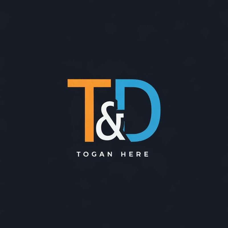 Create a logo with letters T and D with nice typography