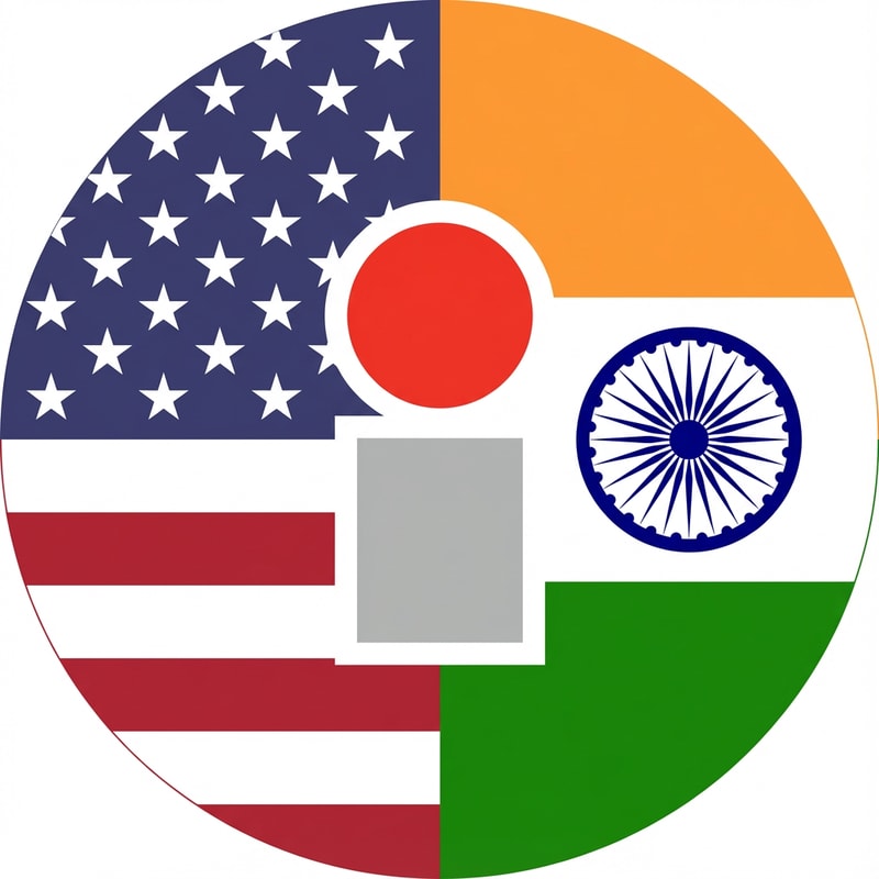 Need a logo in circle, in that circle one side USA flag and the other side India flag and in between them the attached image. Make it creative and in illustrator format