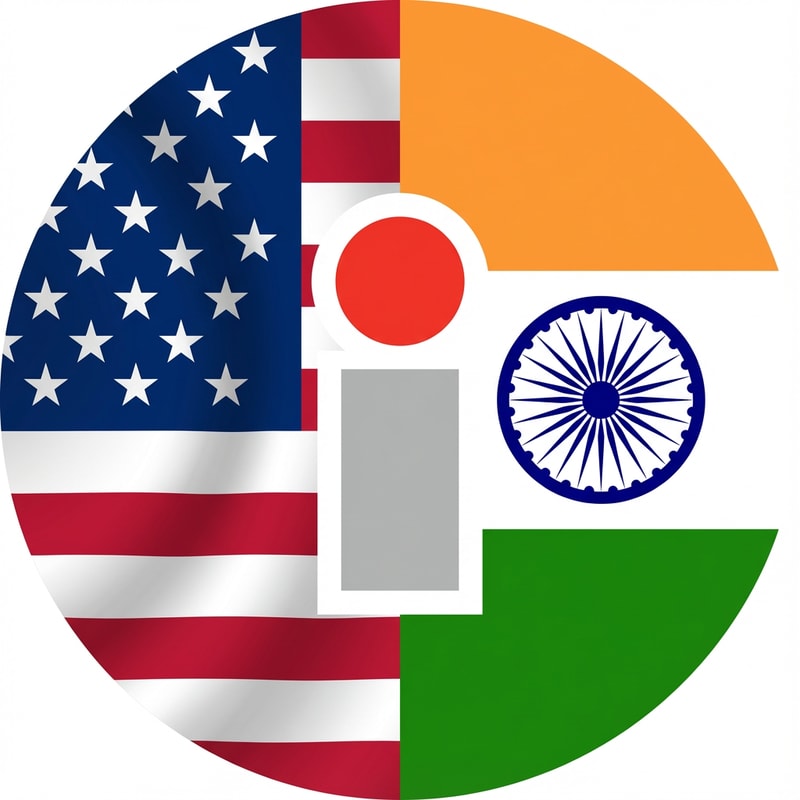 Need a logo in circle, in that circle one side USA flag and the other side India flag and in between them the attached image. Make it creative and in illustrator format