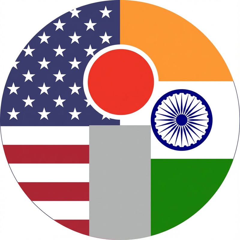 Need a logo in circle, in that circle one side USA flag and the other side India flag and in between them the attached image
