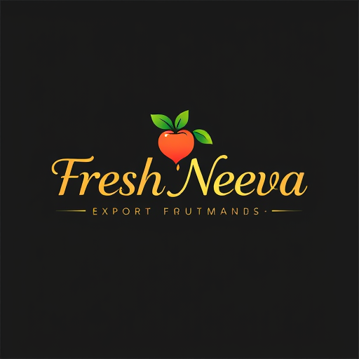 Professional logo design. Design a logo for the name “Fresh Neeva” which export fruits it should be elegant and meaningful typography 
