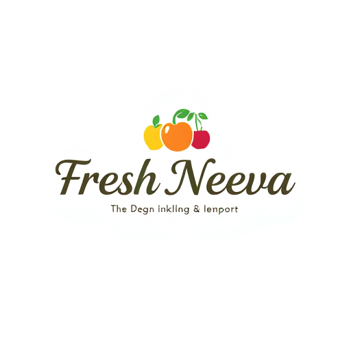 Professional logo design. Design a logo for the name “Fresh Neeva” which export fruits it should be elegant and meaningful typography