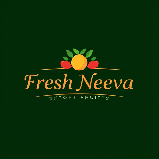 Professional logo design. Design a logo for the name “Fresh Neeva” which export fruits it should be elegant and meaningful typography 