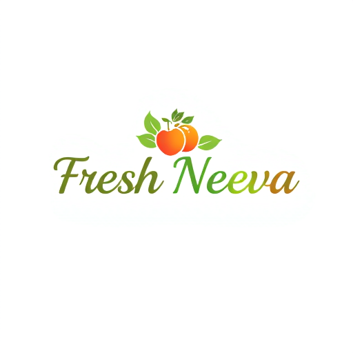 Professional logo design. Design a logo for the name “Fresh Neeva” which export fruits it should be elegant and meaningful typography 