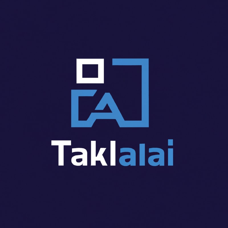 Professional logo design. Design a modern, tech-inspired logo for a startup called 'Taklif.AI.' The word 'Taklif' is Arabic for 'assignment.' Use clean lines, minimalist shapes, and a professional color scheme that reflects innovation, education, and technology.