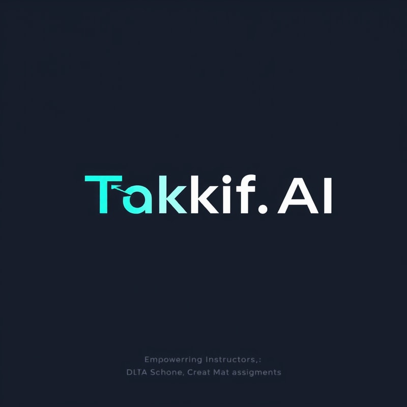 Professional logo design. Design a modern, tech-inspired logo for a startup called 'Taklif.AI.' The word 'Taklif' is Arabic for 'assignment.' our slogan is Empowering Instructors to Craft Unique and Original Programming, Data Science, and Math Assignments with LLMs 
