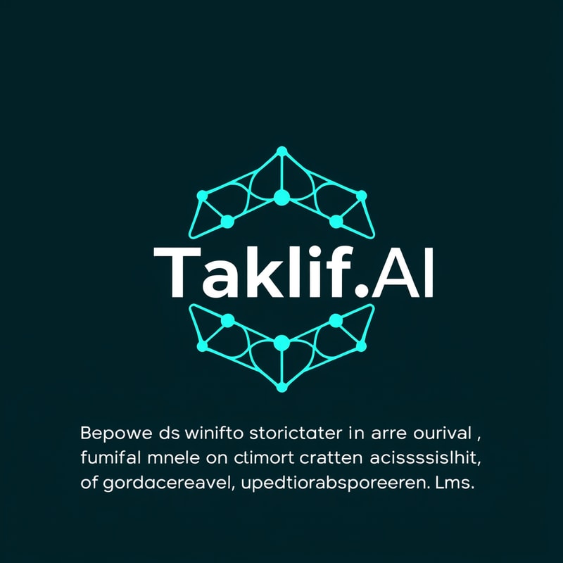 Professional logo design. Design a modern, tech-inspired logo for a startup called 'Taklif.AI.' The word 'Taklif' is Arabic for 'assignment.' our slogan is Empowering Instructors to Craft Unique and Original Programming, Data Science, and Math Assignments with LLMs 