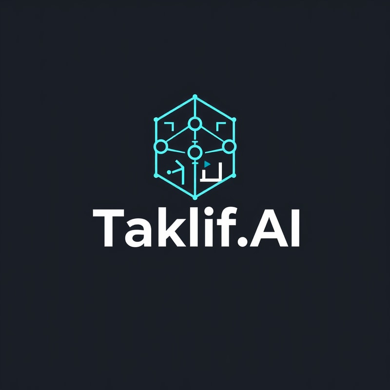 Professional logo design. Design a modern, tech-inspired logo for a startup called 'Taklif.AI.' The word 'Taklif' is Arabic for 'assignment.' our slogan is Empowering Instructors to Craft Unique and Original Programming, Data Science, and Math Assignments with LLMs 