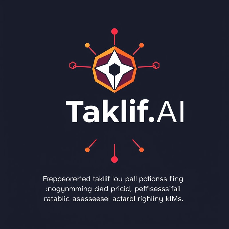 Professional logo design. Design a modern, tech-inspired logo for a startup called 'Taklif.AI.' The word 'Taklif' is Arabic for 'assignment.' our slogan is Empowering Instructors to Craft Unique and Original Programming, Data Science, and Math Assignments with LLMs 