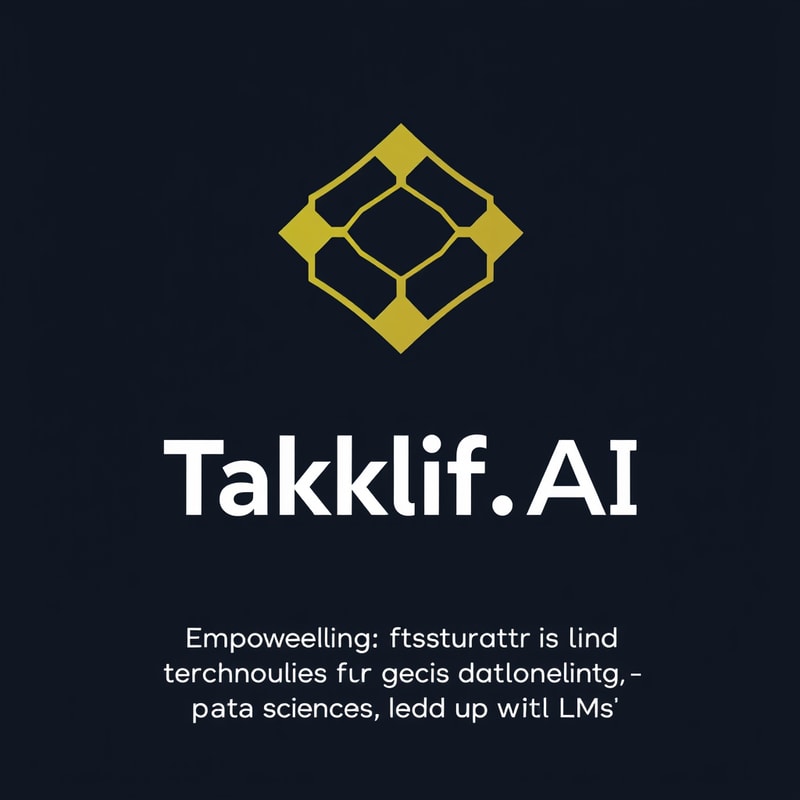 Professional logo design. Design a modern, tech-inspired logo for a startup called 'Taklif.AI.' The word 'Taklif' is Arabic for 'assignment.' our slogan is Empowering Instructors to Craft Unique and Original Programming, Data Science, and Math Assignments with LLMs 