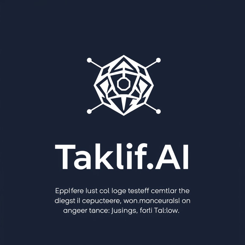 Professional logo design. Design a modern, tech-inspired logo for a startup called 'Taklif.AI.' The word 'Taklif' is Arabic for 'assignment.' our slogan is Empowering Instructors to Craft Unique and Original Programming, Data Science, and Math Assignments with LLMs 