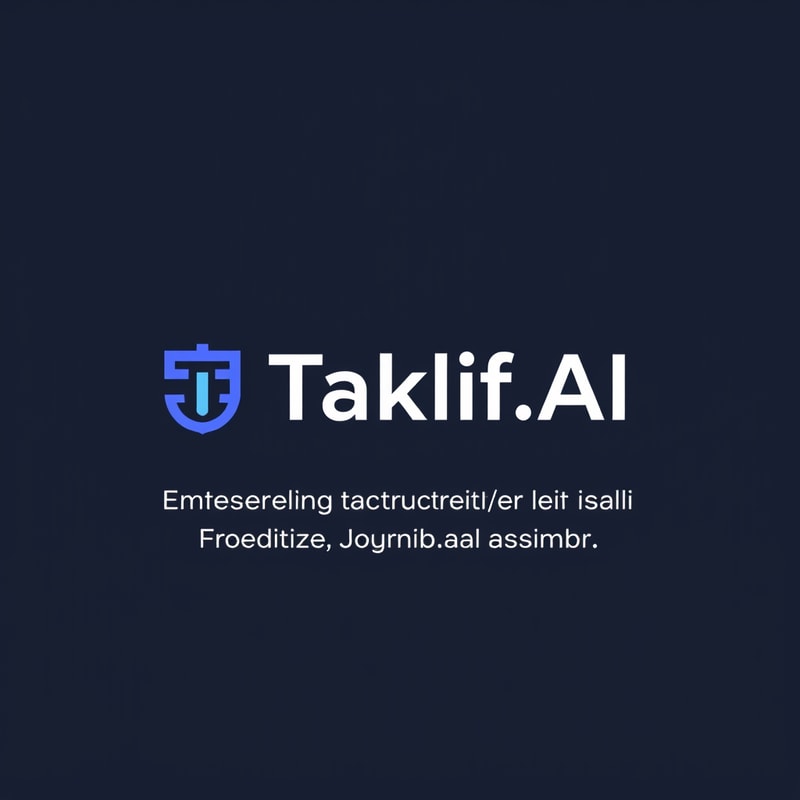 Professional logo design. Design a modern, tech-inspired logo for a startup called 'Taklif.AI.' The word 'Taklif' is Arabic for 'assignment.' our slogan is Empowering Instructors to Craft Unique and Original Programming, Data Science, and Math Assignments with LLMs 