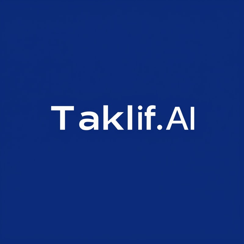 Professional logo design. Design a modern, tech-inspired logo for a startup called 'Taklif.AI.' The word 'Taklif' is Arabic for 'assignment.' try to make negative space with the name
