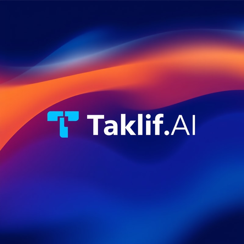 Professional logo design. Design a modern, tech-inspired logo for a startup called 'Taklif.AI.' The word 'Taklif' is Arabic for 'assignment.' try to make negative space with the name