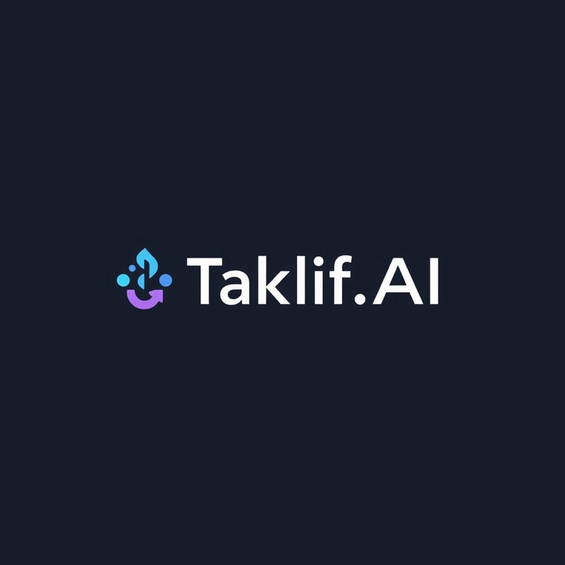 Professional logo design. Design a modern, tech-inspired logo for a startup called 'Taklif.AI.' The word 'Taklif' is Arabic for 'assignment.' our slogan is Empowering Instructors to Craft Unique and Original Programming, Data Science, and Math Assignments with LLMs try to make negative space with the name