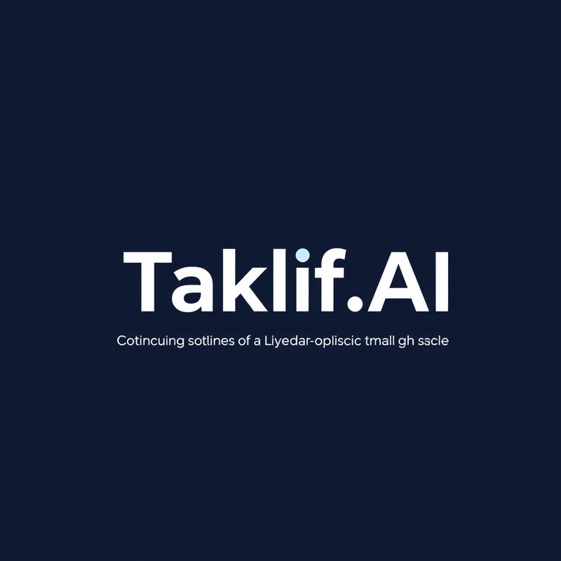 Professional logo design. Design a modern, tech-inspired logo for a startup called 'Taklif.AI.' The word 'Taklif' is Arabic for 'assignment.' our slogan is Empowering Instructors to Craft Unique and Original Programming, Data Science, and Math Assignments with LLMs try to make negative space with the name