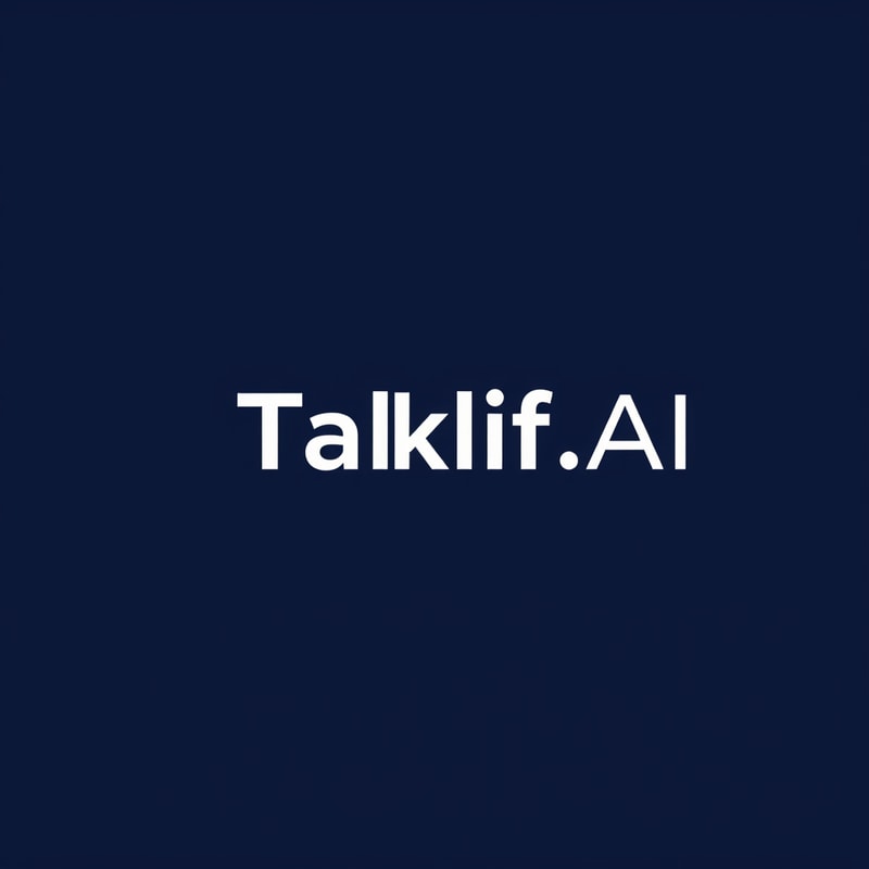 Professional logo design. Design a modern, tech-inspired logo for a startup called 'Taklif.AI.' The word 'Taklif' is Arabic for 'assignment.' Use clean lines, minimalist shapes, and a professional color scheme that reflects innovation, education, and technology.
