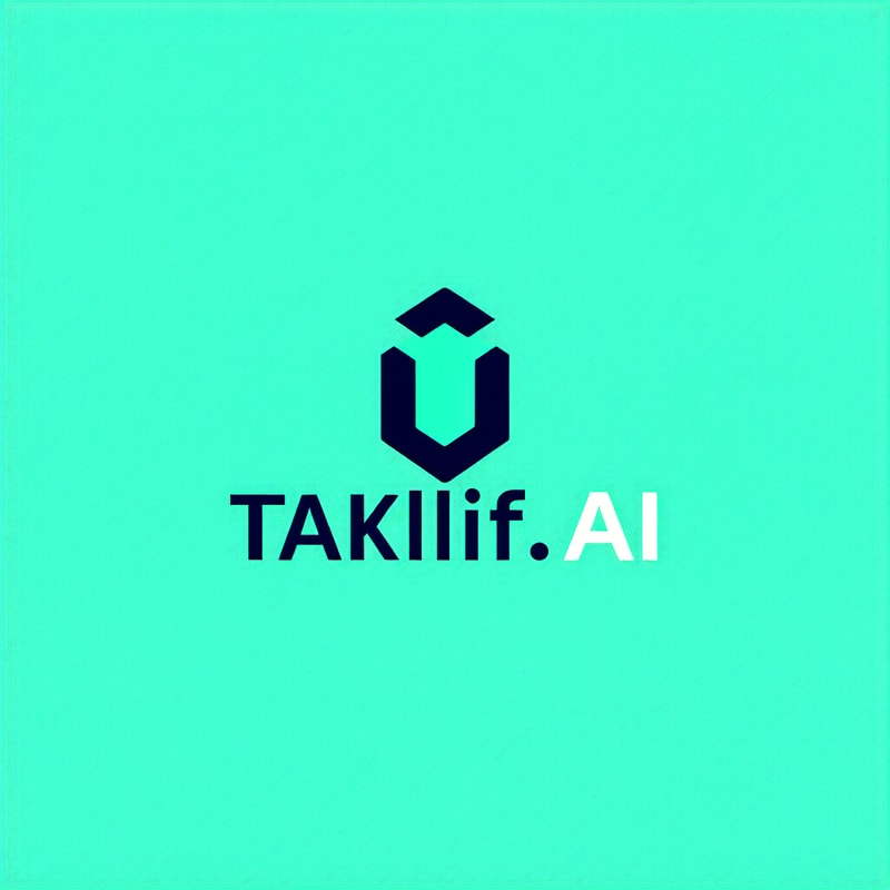Professional logo design. Design a modern, tech-inspired logo for a startup called 'Taklif.AI.' The word 'Taklif' is Arabic for 'assignment.' our slogan is Empowering Instructors to Craft Unique and Original Programming, Data Science, and Math Assignments with LLMs 
