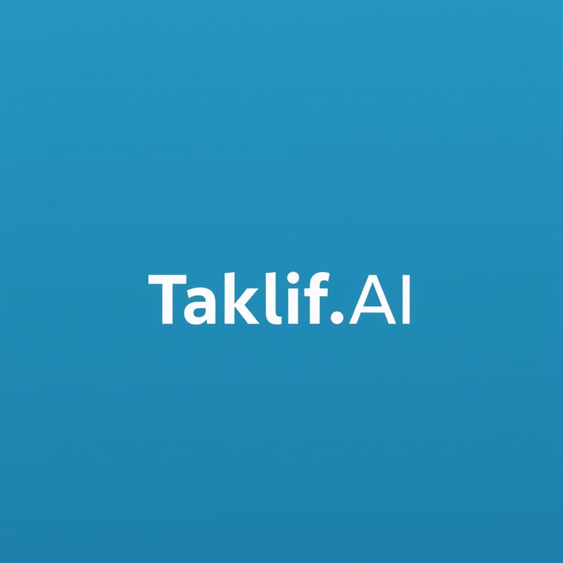 Professional logo design. Design a modern, tech-inspired logo for a startup called 'Taklif.AI.' The word 'Taklif' is Arabic for 'assignment.' Use clean lines, minimalist shapes, and a professional color scheme that reflects innovation, education, and technology.
