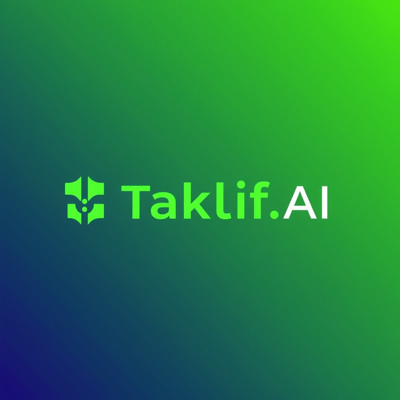 Professional logo design. Design a modern, tech-inspired logo for a startup called 'Taklif.AI.' The word 'Taklif' is Arabic for 'assignment.' try to make negative space with the name