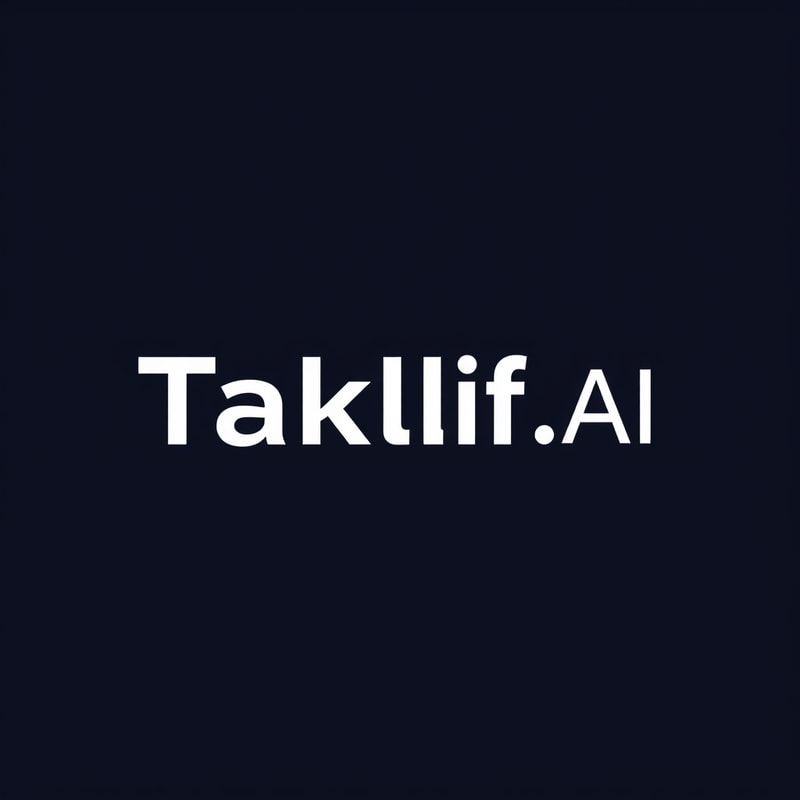 Professional logo design. Design a modern, tech-inspired logo for a startup called 'Taklif.AI.' The word 'Taklif' is Arabic for 'assignment.' try to make negative space with the name